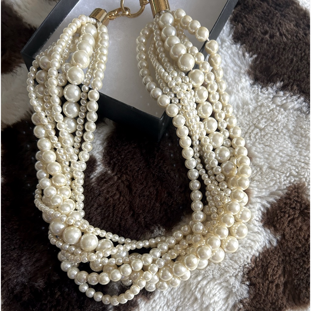 Real Pearls Twisted Layers Necklace